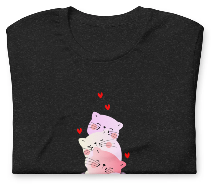 Adorable Cute Cat Art T-Shirt – Playful & Stylish Feline Design | 10+ Colors | Premium Cotton | Perfect for Cat Lovers & Trendsetters | Shop Now!