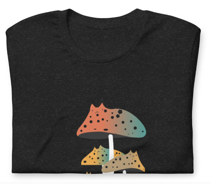 Whimsical Mushroom Art T-Shirt – Unique & Nature-Inspired Design | 10+ Colors | Premium Cotton | Perfect for Nature & Art Lovers | Shop Now!